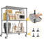 Étagère en fil métallique de 17,7 po x l 35,4 po avec roulettes et panneau en PP, petite étagère réglable pour la cuisine, la buanderie et le garde-manger-130038223-130038221