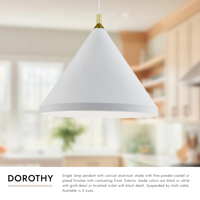 1 - Light Pendant, 20" H x 24" W x 24" D, Brushed Nickel/Black