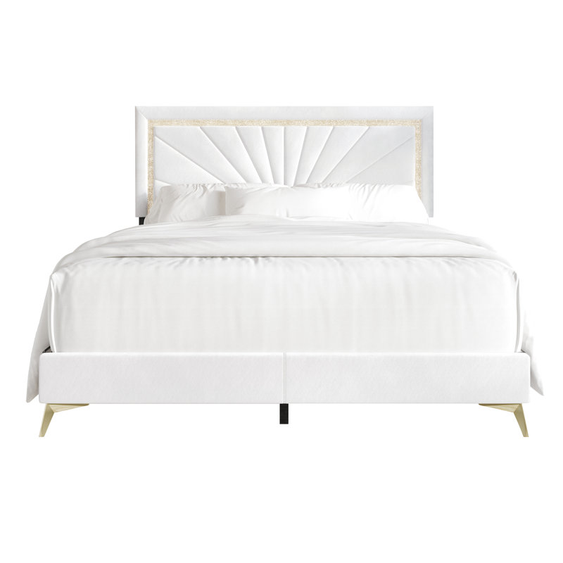 Soufian Upholstered Standard Bed, Full, White