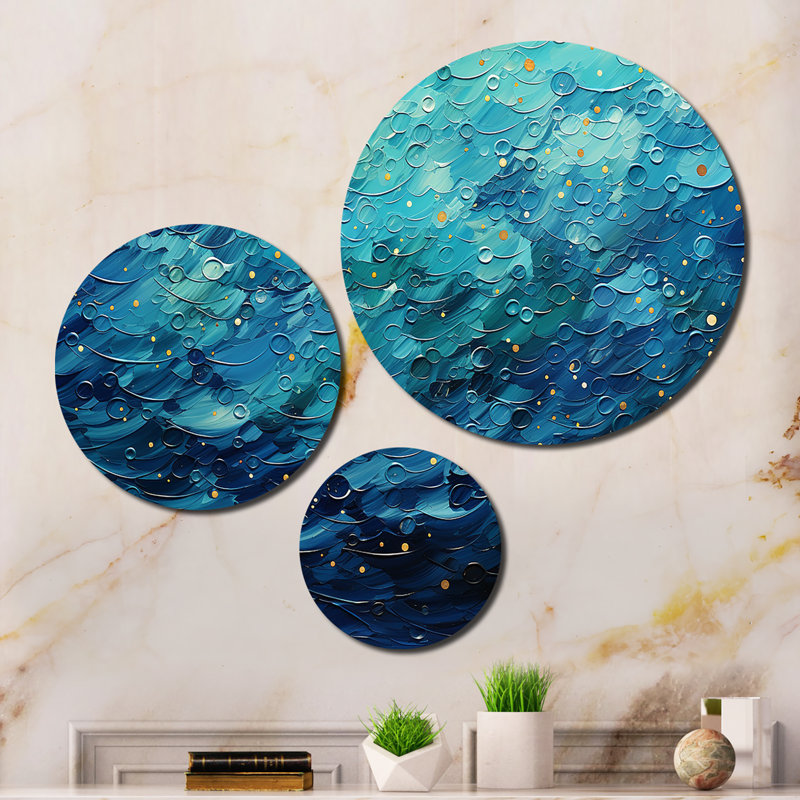 Ensemble de salon Oceanic Pointillism I - Abstract Collages