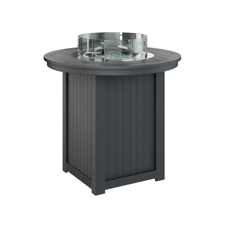 Berlin Gardens Donoma 44″ Round Bar Fire Pit Table, Black