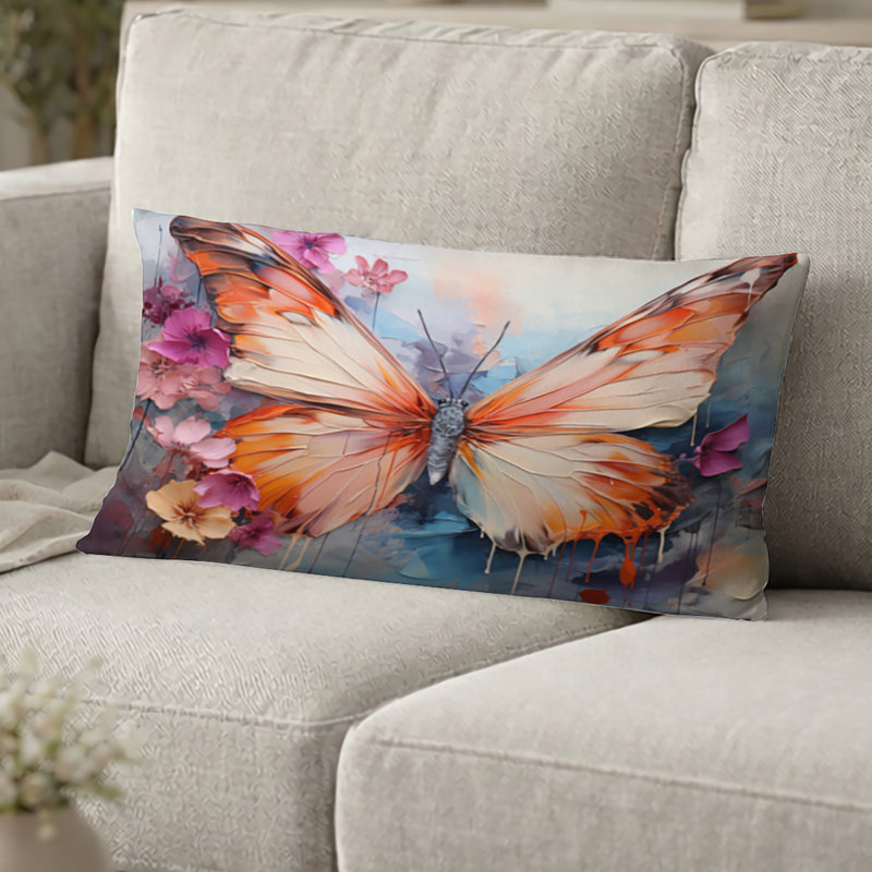 Coussin décoratif papillon - Coussin Butterfly, H 12 po x l 20 po