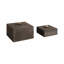 Sagebrook Home 2-Pieces Soweto Suede Boxes With Stone Knob, Gray