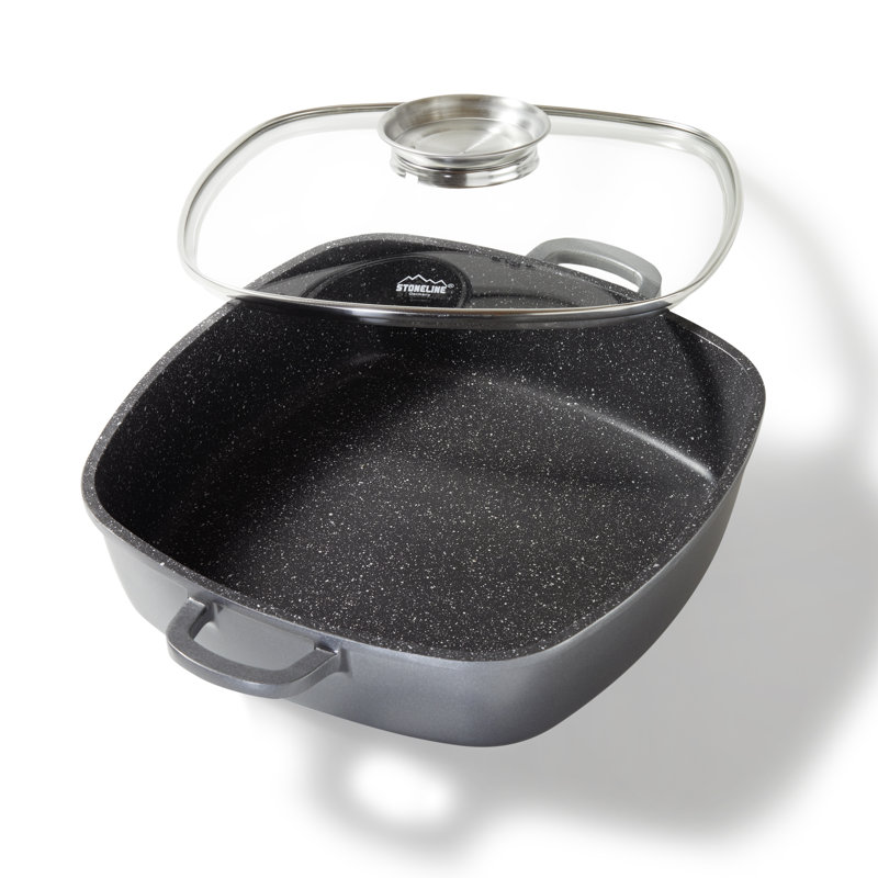Stoneline Non-Stick Aluminum Saute Pan with Lid, Grey, 4.9 L