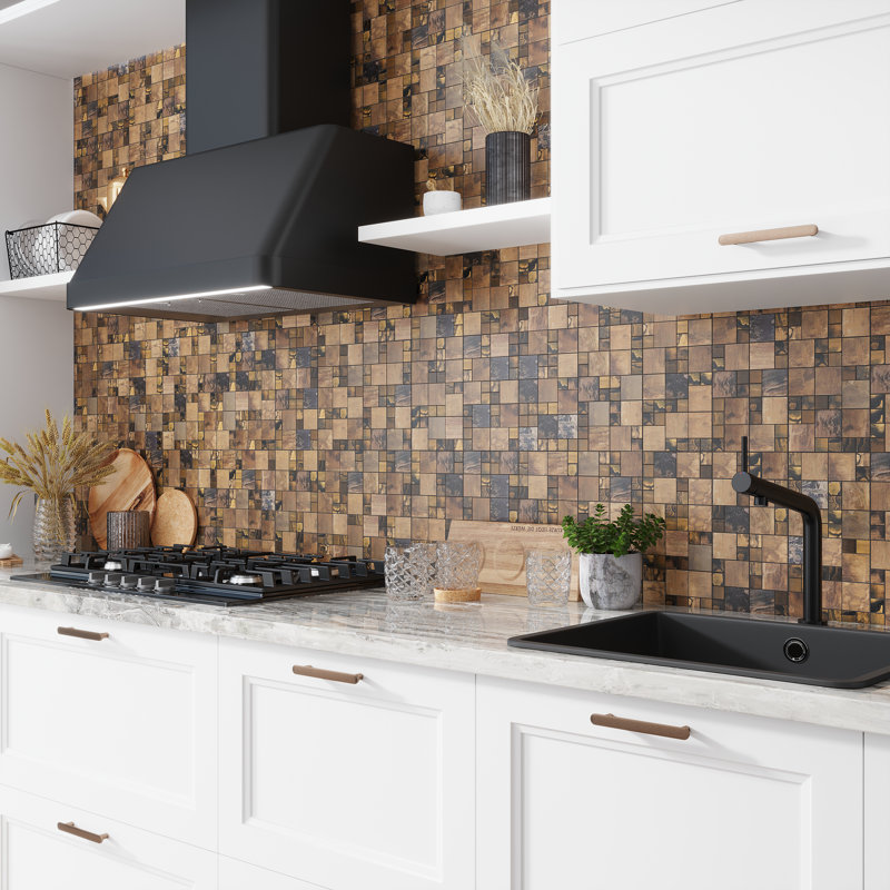 12" x 12" Metal Random Mosaic Wall & Floor Tile