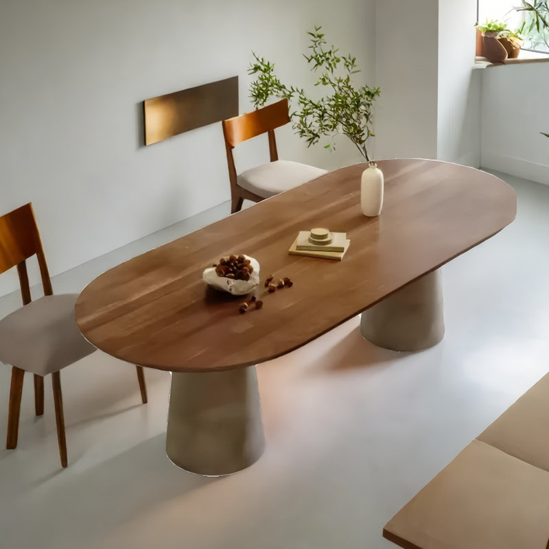 Nordic style oval dining table, 29.53"H x 62.99"L x 27.56"W