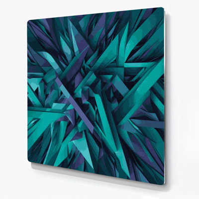 «Geometric Abstraction 73», art mural en métal bleu