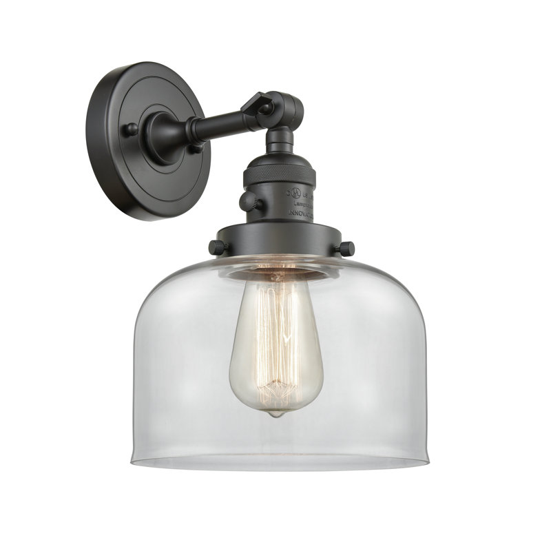 Applique murale 1 lumière 5 po Bell, Ampoule à DEL rétro de 3,5 W, Clair, Bronze frotté à l'huile