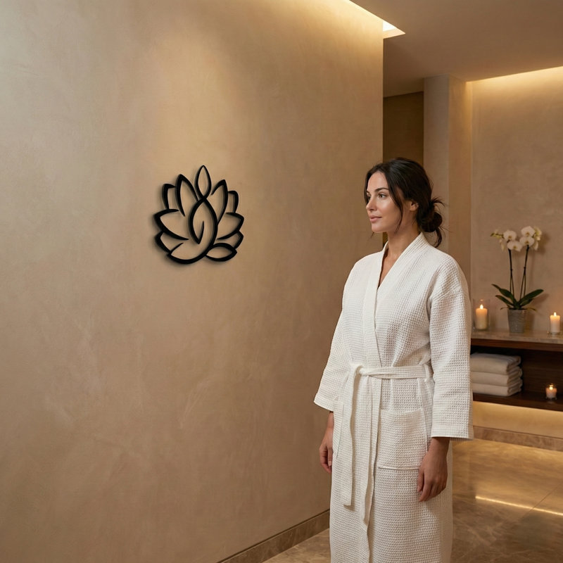 Lotus Flower Modern Plants & Flowers Wall Decor on Metal, 29" H x 36" W x 0.6" D