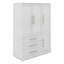 Armoire penderie 4 portes avec 3 tiroirs de rangement intégrés-767175793