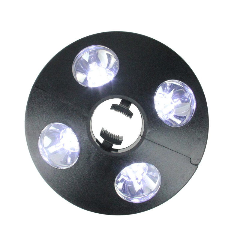 Parasol de patio 8 panneaux noir 8 "avec 20 DEL