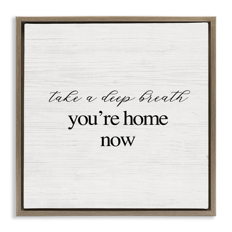 «Home Now», art mural encadré doré encadré par Daphne Polselli, Cadre flottant orme Montalcino, H 18 po x l 18 po