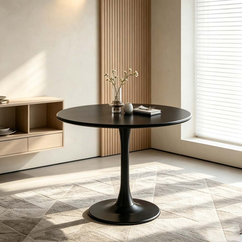 Table de salle à manger moderne, Noir, H 29,1 po x l 31,5 po x P 23,6 po