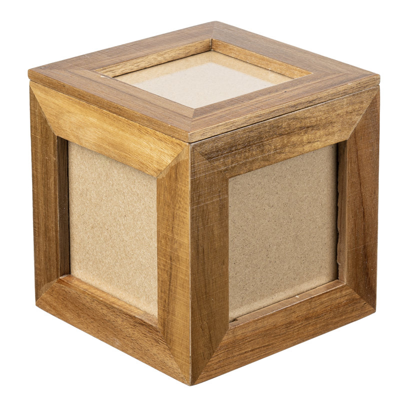 Solid Wood Shadow Box with Frame in Brown