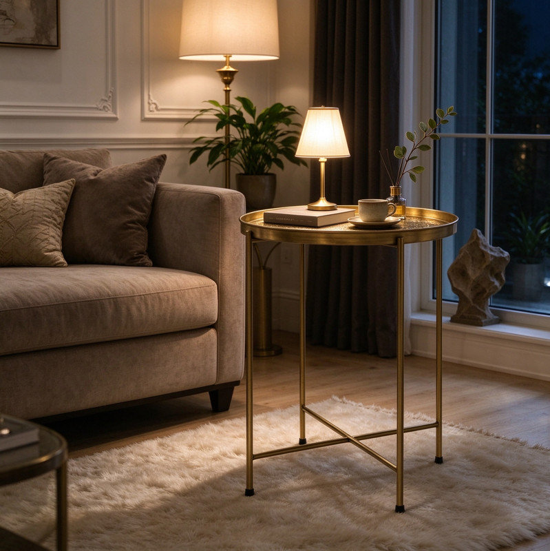 Steel and Iron Top Coffee Table