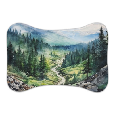 Scenic Watercolor Views - Tapis d'alimentation en forme d'os