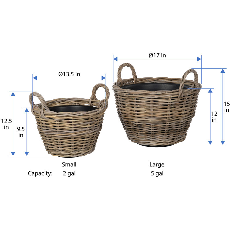 Pot à fleurs Ayriauna, H 15 po x l 17 po x P 12,5 po