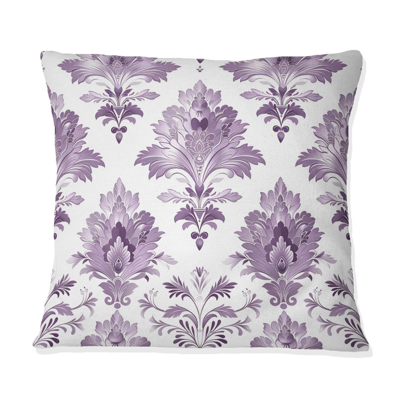 Coussin décoratif damassé à motif floral III - Glam, H 16 po x l 16 po