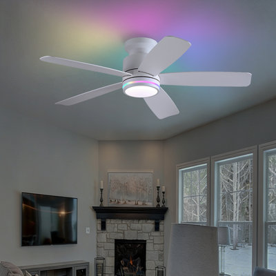 Ventilateur de plafond encastré avec lumières DEL et télécommande