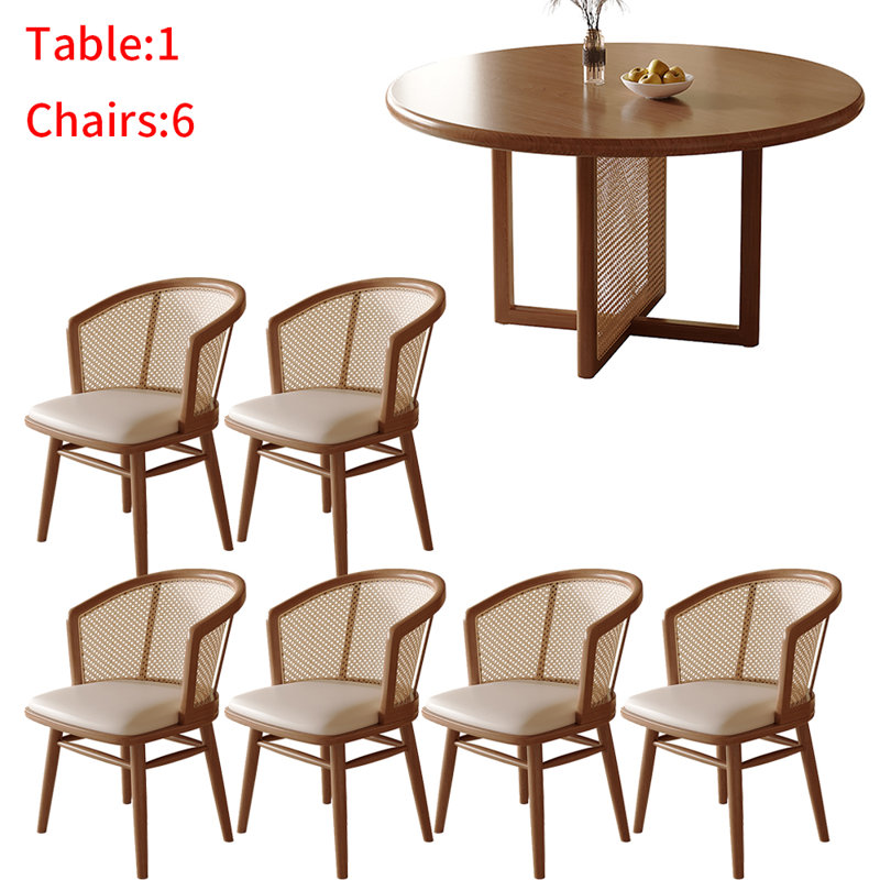 Ensemble de table de salle à manger japonais en bois massif