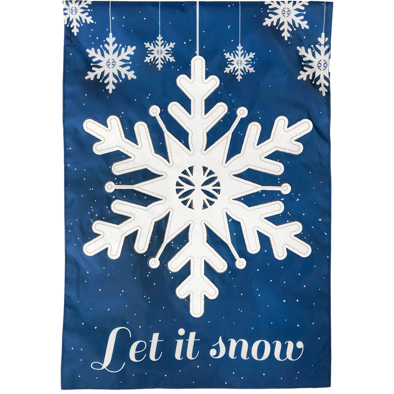 Let It Snow Winter Applique Garden Flag