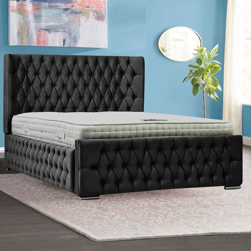 Upholstered Bed, Single (3'), Black
