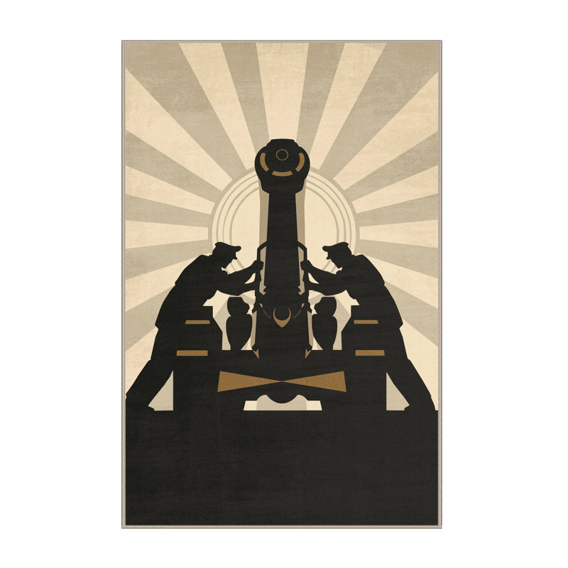 Tapis art déco lavable à la machine Bedford Cannon Crew, 8 x 10