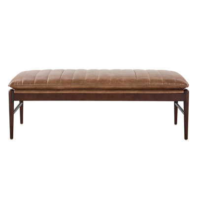 Paulding Yara 53"Wide Rectangle Faux Leather Upholstered Bench Ottoman
