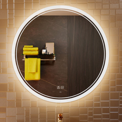 32 Inch Large Modern LED Round Bathroom Vanity Mirror