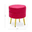 Willsboro 40cm Wide Velvet Round Solid Colour Footstool Ottoman-898069814