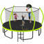 16FT Round Trampoline with Basketball Hoop & Curved Safety Poles-131279317