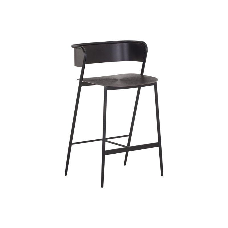 Syed Stool with Metal Frame, Gunmetal, Counter Stool (25.50” Seat Height)