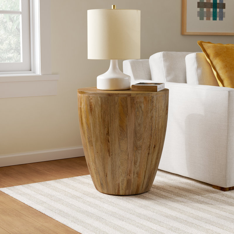 Vivenne Mango Wood End Table, Natural