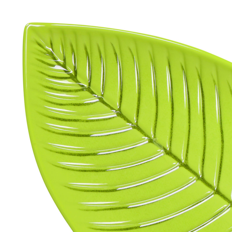 Plateau en mélamine Tropicana Leaf, Vert design, H 1 po x l 17,75 po x P 9,5 po