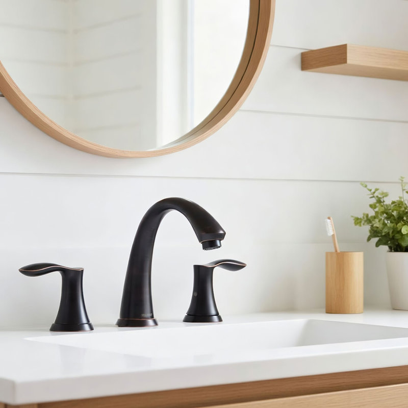 Widespread Bathroom Faucet 3 Hole, 2-Handle Bathroom Sink Faucet With Drain Assembly And Supply Lines, Oil Rubbed Bronze