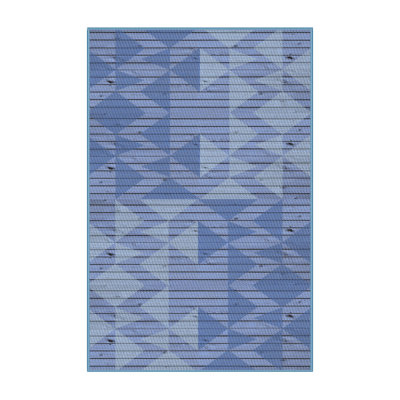 Bleu géométrique Tapis décoratif