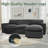 100" Chenille Sectional Couch With Two Ottomans-259962186