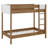 Twin Over Twin Upholstered Bunk Bed Frame With Ladder, Safety Guardrails