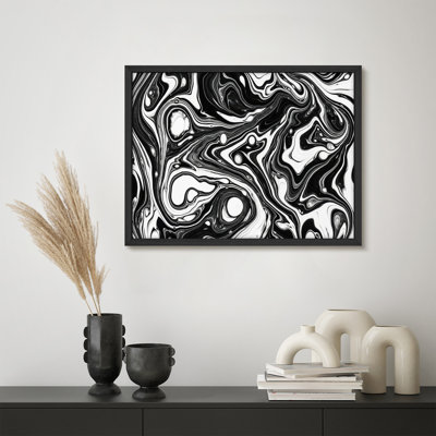 Framed Wall Art Abstract Print for Modern Home Decor - 11"x14"