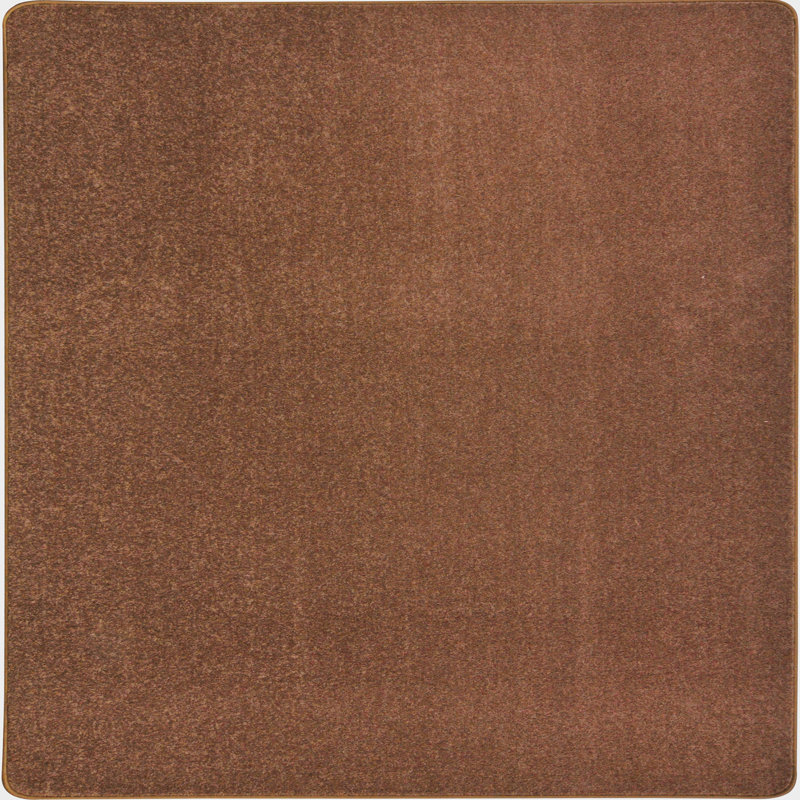 Tapis brun tissé à la machine, Carré 6 pi