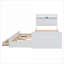 Lit simple en MDF et en contreplaqué avec prises de courant, lit gigogne extensible 3 tiroirs - Blanc