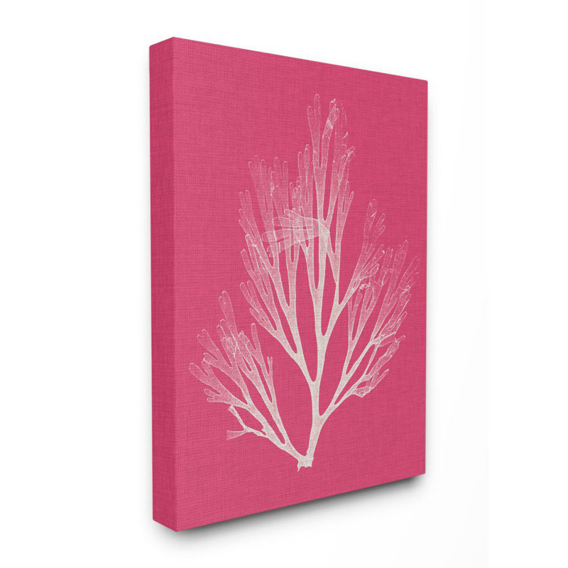 « corail », reproduction d’impression en magenta blanc beach, Toile tendue, H 36 po x l 48 po