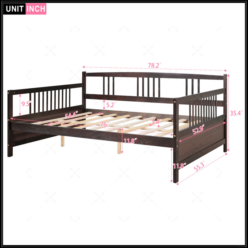Full Size Daybed With Support Legs, Espresso