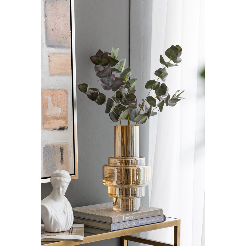 Goodine Glass Table Vase, Amber