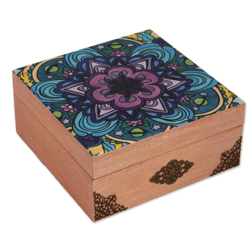 Boîte décorative en bois Nunam Cosmic Decoupage