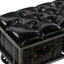 Banc de rangement en bois noir Remylina avec similicuir touffeté 47 po x 16 po x 19 po