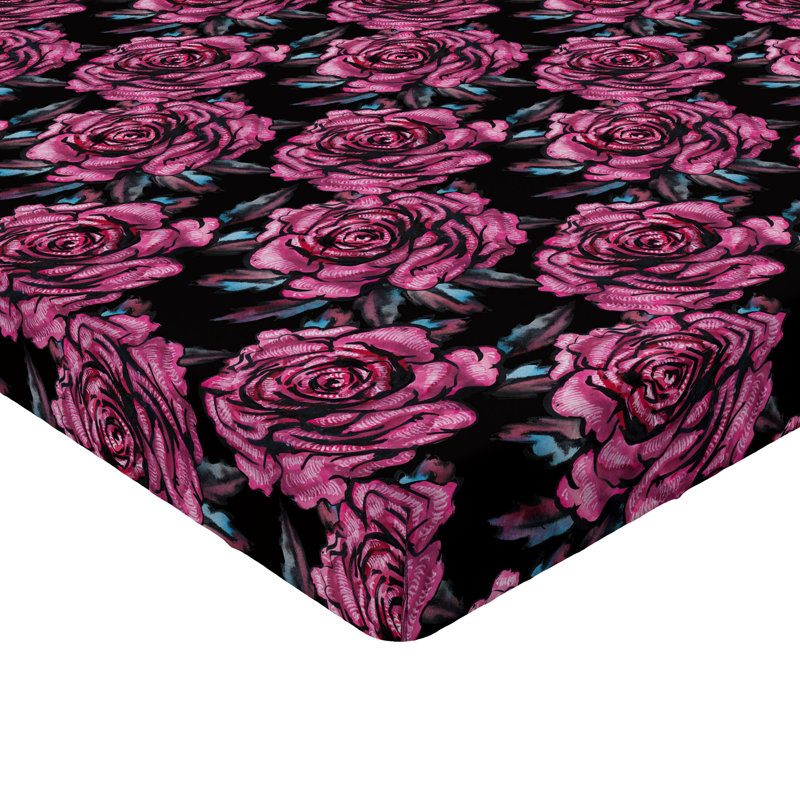 Drap-housse à motif floral Ambesonne, Rose pastel, bleu pâle / floral, Drap-housse grand