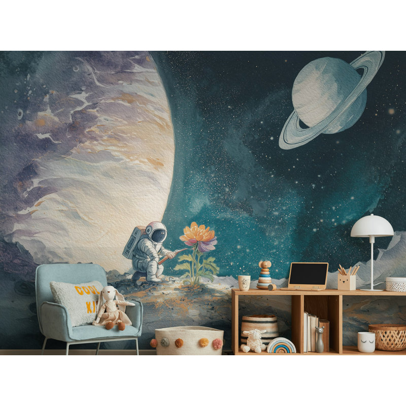 Rouleau double de papier peint astronaute amovible, Texturé non collé, 160"x108"