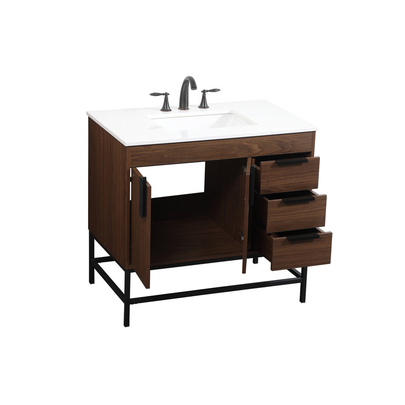 Ensemble de meuble-lavabo simple 36 po Eugene, Noyer