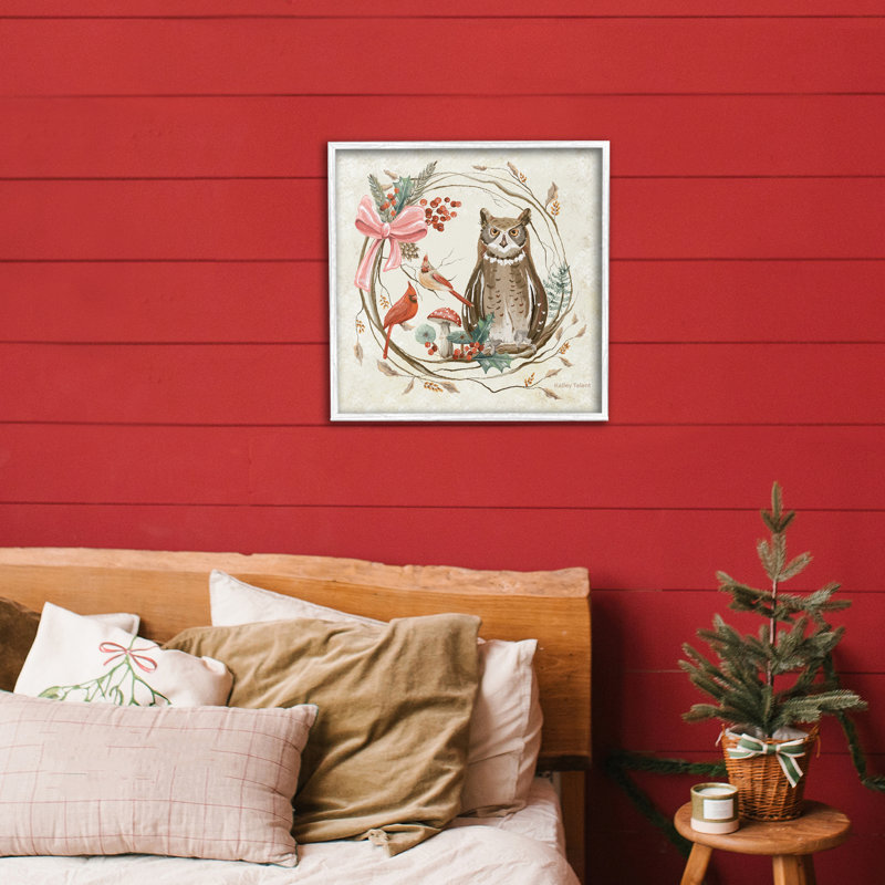 Couronne de bois rustique, giclée encadrée, design par Kelley Talent, H 17 po x l 17 po